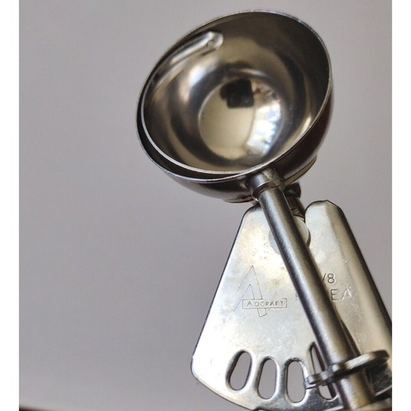 Adcraft Metal 1.75" Cookie Dough/Ice Cream Scoop 18/8 KOREA Easy Lever Release - Picture 7 of 8
